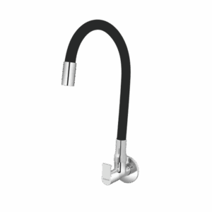 Sink Cock With Flexible Swinging Spout With Flange (W/M) - Code: 1707-F