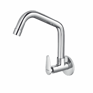 Sink Cock With Extended Swinging Spout With Flange (W/M) - Code: 1408